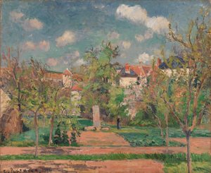 Puutarha täydessä auringonvalossa tekijältä Camille Jacob Pissarro